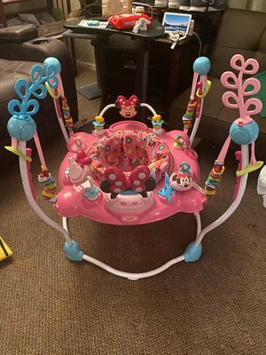 minnie mouse peekaboo activity jumper walmart