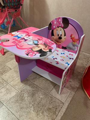 minnie mouse chair desk with storage bin