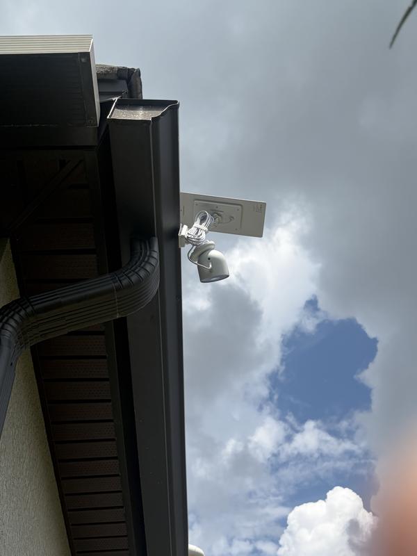 Gutter mount for nest cam and solar battery