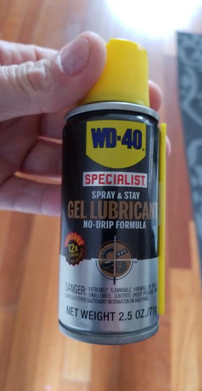 WD-40 Specialist No-Drip Spray & Stay Gel Lubricant Spray with Smart Straw  10oz