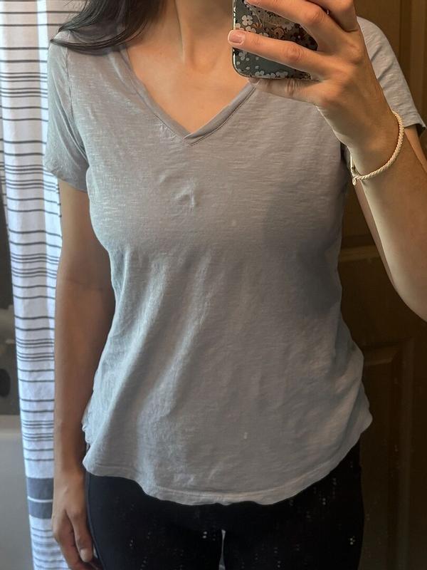 Customer photo for "Love the fit, but material wrinkles easily!"