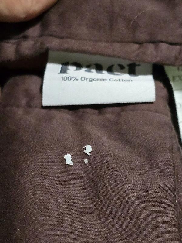 Customer photo for "Pact's claims about fiber content are false."