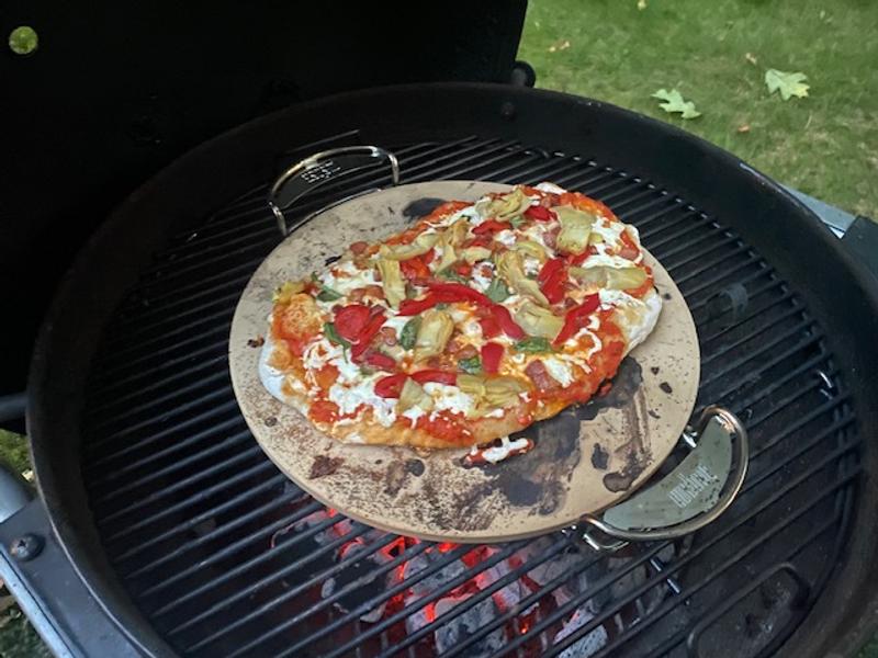 Skillet Pizza On The Weber Charcoal Grill  Cast Iron Pizza On The Barbecue  
