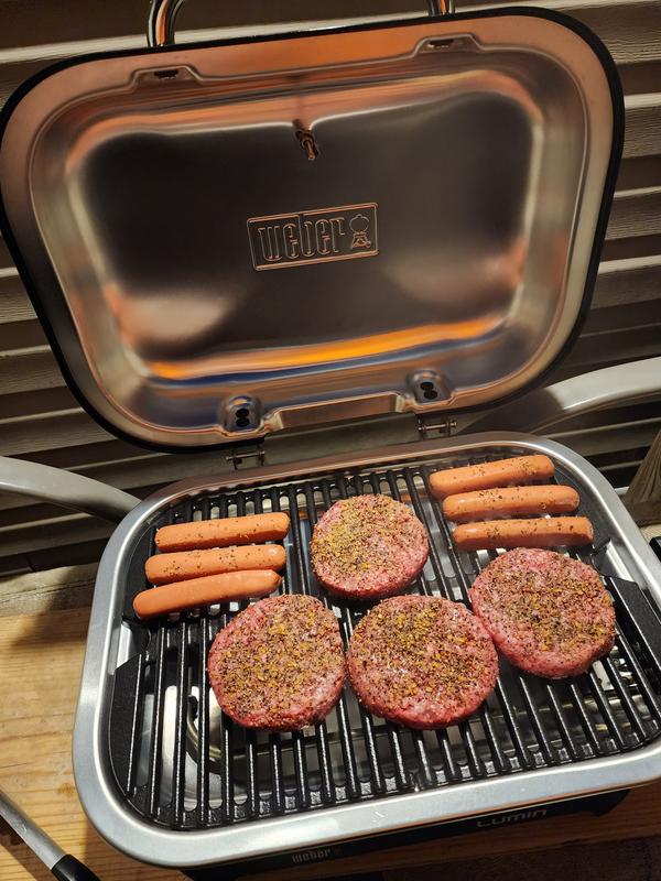 Weber Lumin Compact Electric Grill in Ice Blue