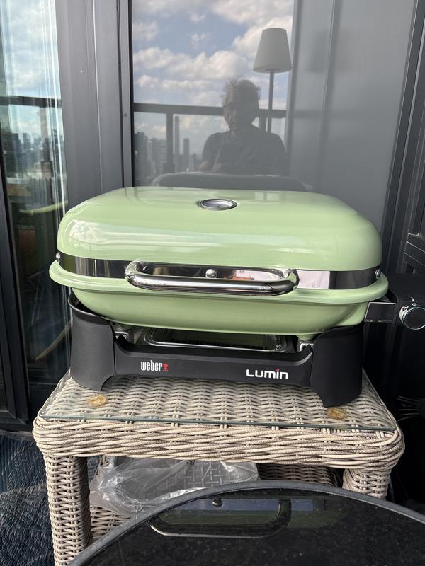 Weber Lumin Compact 1560-Watt Light Green Electric Grill 91070901