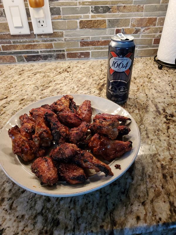 MMM bbq'd wings with adult beverage(s).