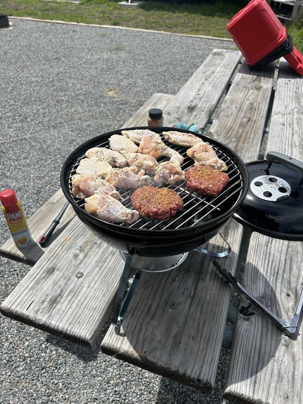 Weber バーベキューグリルSmokey Joe Silver Weber Smokey Joe Stainless Steel 147-Sq in Black Portable