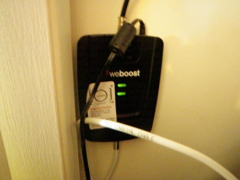 The booster in our closet (exterior wall).