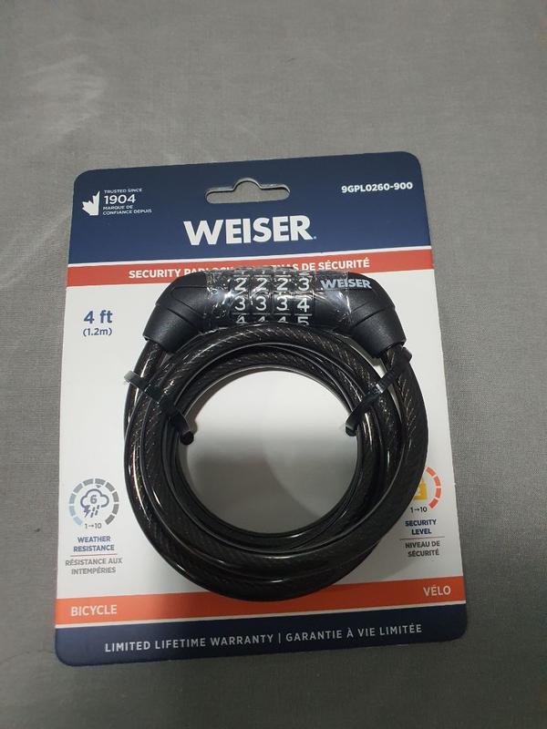 4 ft Combination Bicycle Cable Lock (5/16 in Diameter) - | Weiser