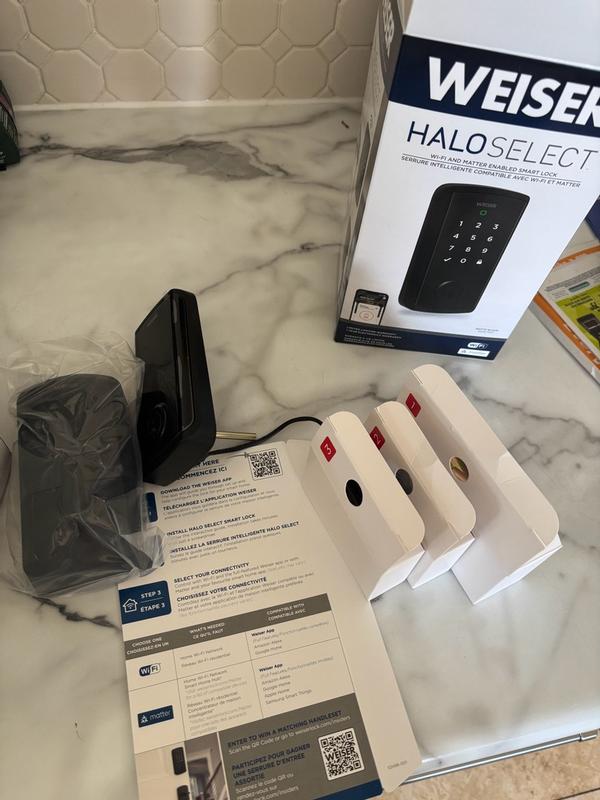 Serrure Connectée Kwikset Halo Select Wi-Fi – Pêne Dormant Noir – Matter – 9800