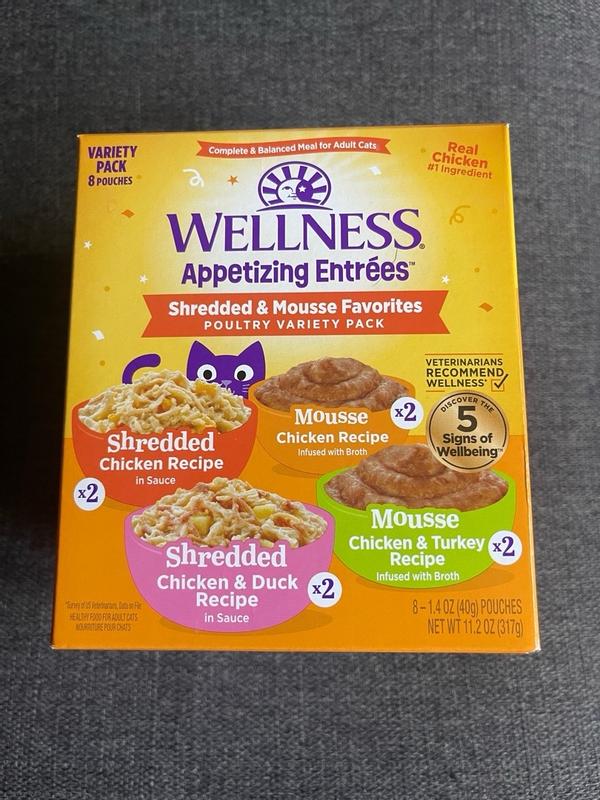 Wellness Appetizing Entrees Shredded & Mousse Favorites, Poultry