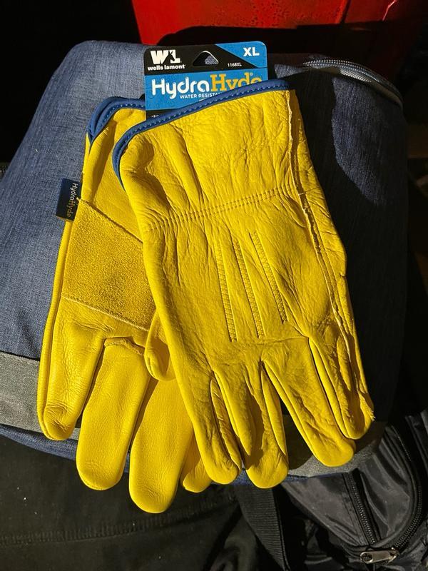 27センチMuirfield 9758 ゴールデンダイヤモンド プレート 4枚 Men's HydraHyde® Leather Shirred Wrist Gloves | Wells Lamont