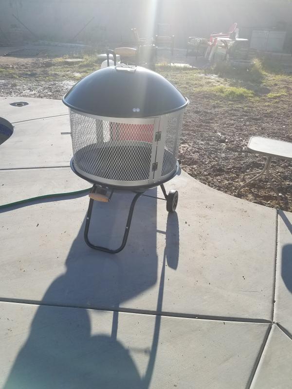 Bessemer 01471 28" Patio Fireplace, Black and Silver