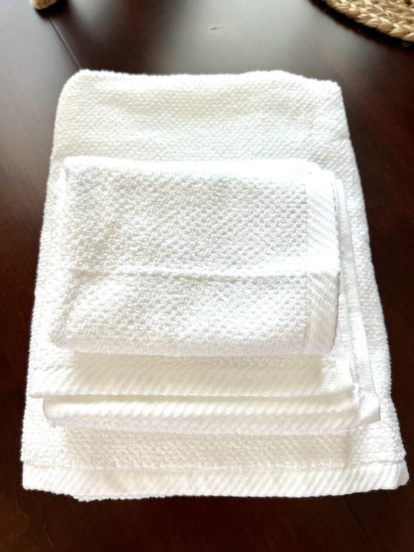 POLYTE Microfiber Quick Dry Lint Free Bath Sheet, 70 x 35 in, Set of 2  (Beige, Waffle Weave)