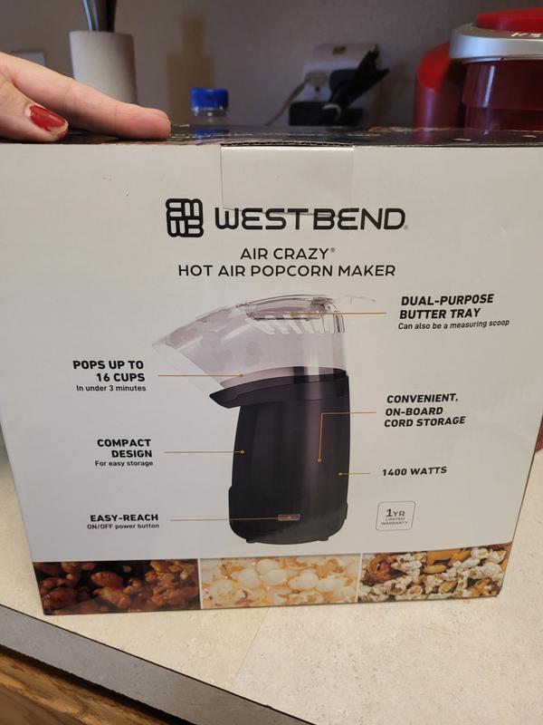 West Bend ‘NEW” Air Crazy 4 Quart Hot Air Popcorn Maker Machine - Red