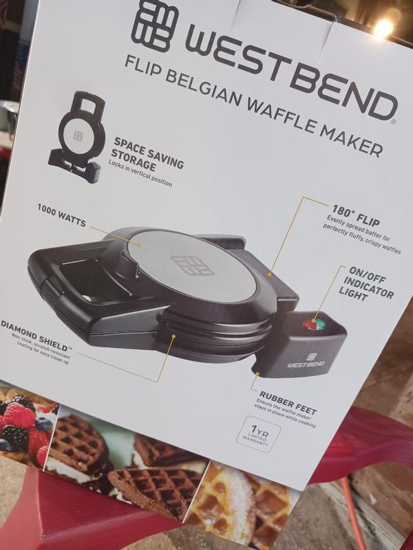 West Bend Flip Belgian Style Waffle Maker, in Black