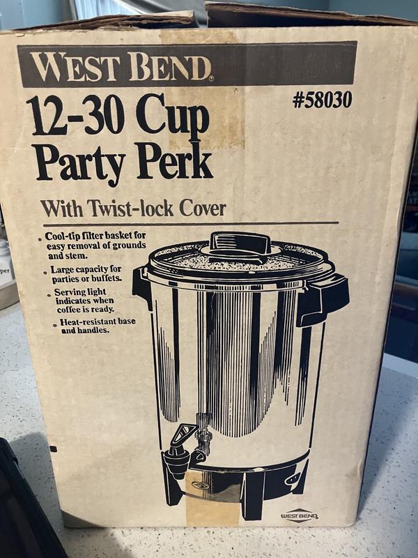 West Bend Commercial Large Capacity Coffee Urn, 30-Cup Coffee Maker with  Automatic Temperature Control, in Stainless Steel (58030)