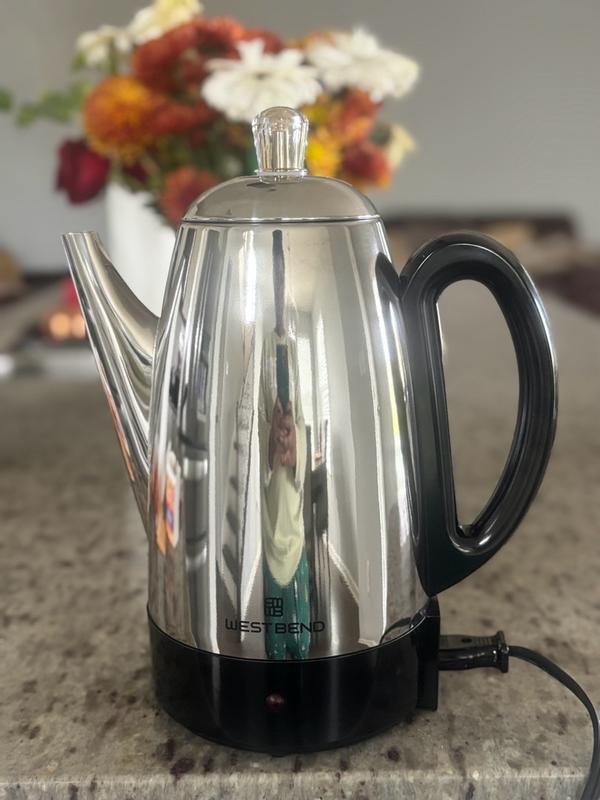West Bend Classic 12-Cup Coffee Percolator, Cordless Serving