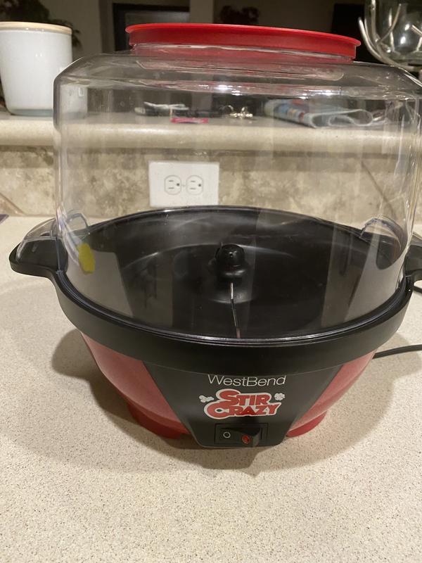West Bend 82707B Stir Crazy Electric Hot Oil Popcorn Popper Machine With  Bowl