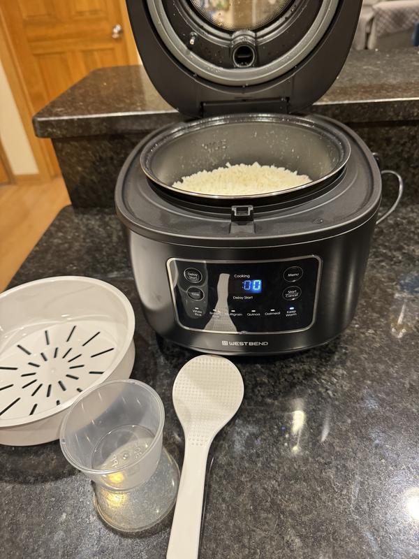 West Bend 12-Cup Multi-Function Rice Cooker in Black