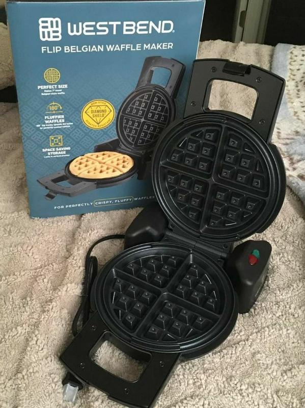 West Bend Flip Belgian Style Waffle Maker, in Black