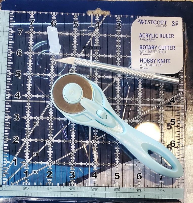 Westcott - Westcott Acrylic Ruler, Rotary Cutter, Hobby Knife, Blue, 3 Pack  (14799-PARENT)