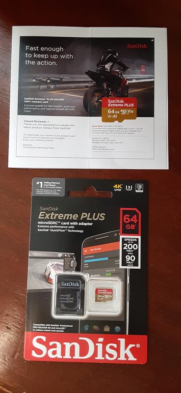 SanDisk Extreme PLUS microSDXC UHS-I U3 256 Go + Adaptateur SD