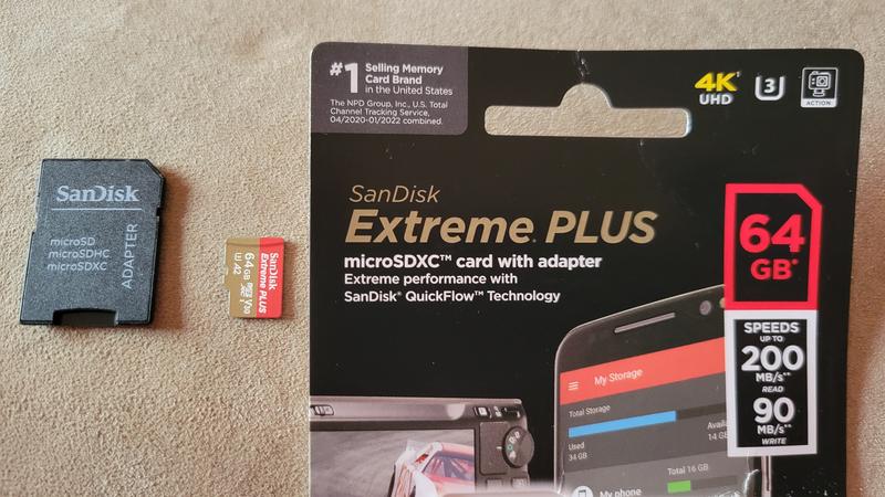 SanDisk 128GB Extreme PLUS UHS-I microSDXC Memory Card with SD Adapter