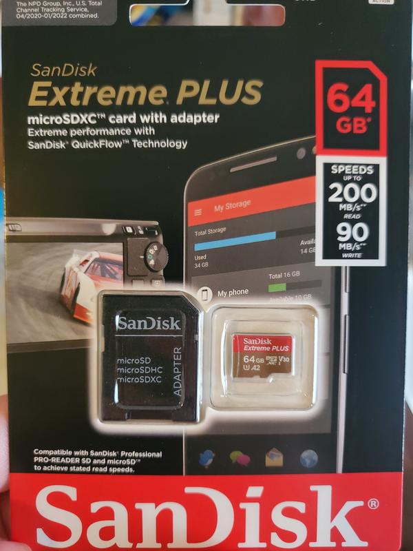 SanDisk Extreme PLUS 128GB MicroSDXC UHS-I Memory Card SDSQXBD