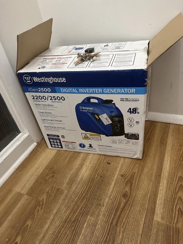 Westinghouse iGen2500 Super Quiet Portable Inverter Generator 2200 Rated and 2500 Peak Watts, Gas Powered, CARB Compliant