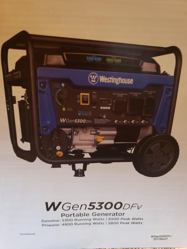 Westinghouse Wgen5300dfv Generator Westinghouse Outdoor Equipment