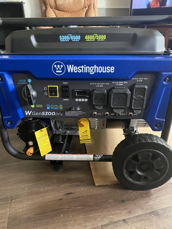 Westinghouse 6,500/5,300-Watt Dual Fuel Gas and Propane Powered