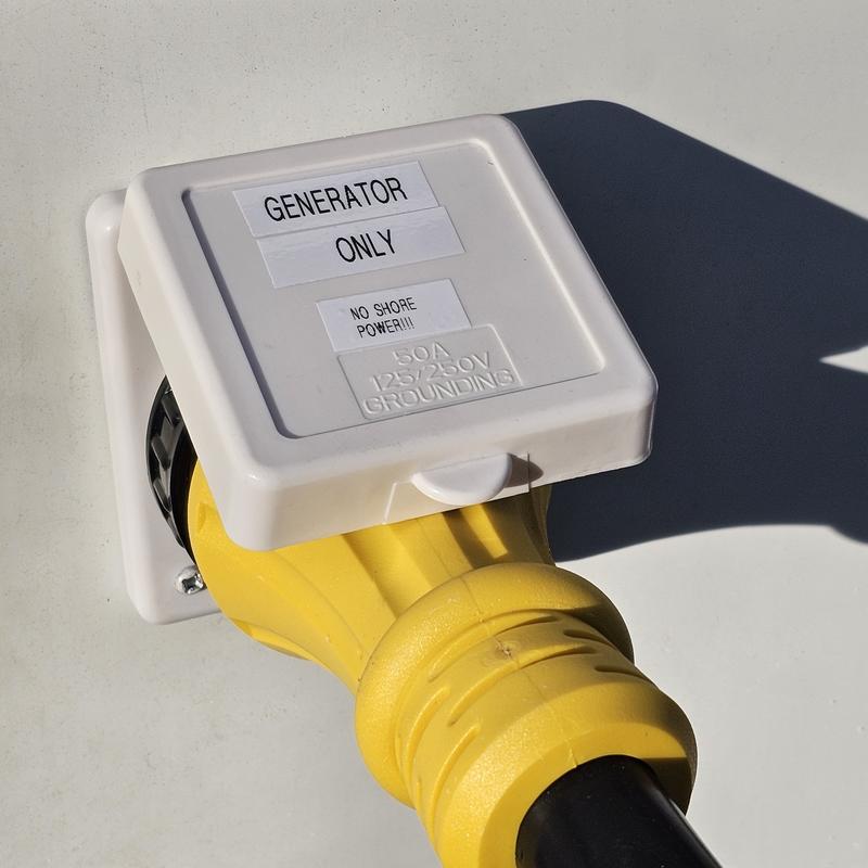 Connected to the RV"s onboard power transfer switch.