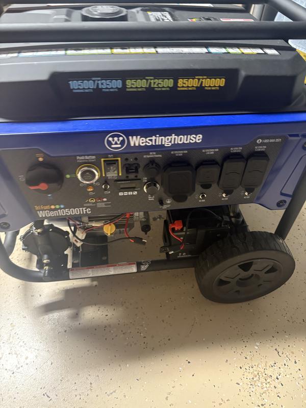 Westinghouse WGen10500TFc Remote Electric Start 13000 / 10500 -Watt Tri ...
