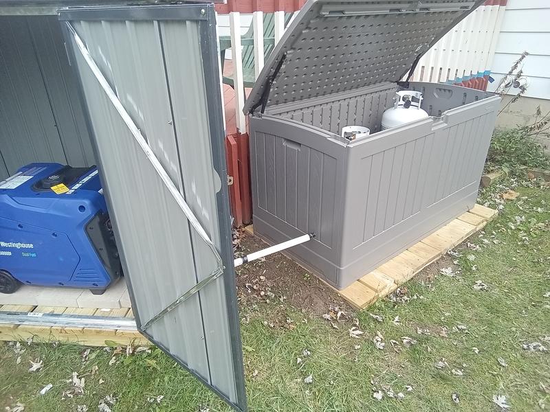 Propane in separate adjacent shed