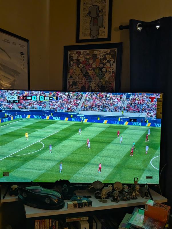 Watching the world cup still haven't even taken off the film and it looks crystal clear and no glare!