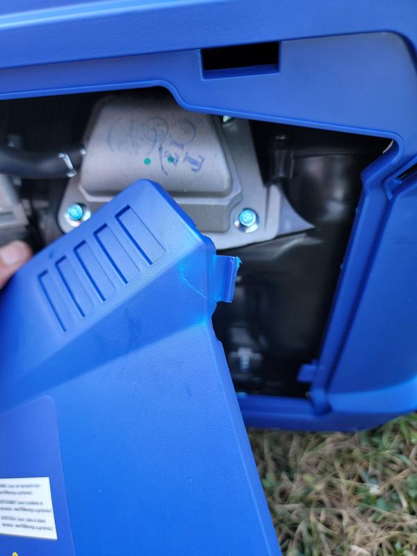 Broken side cover cracked