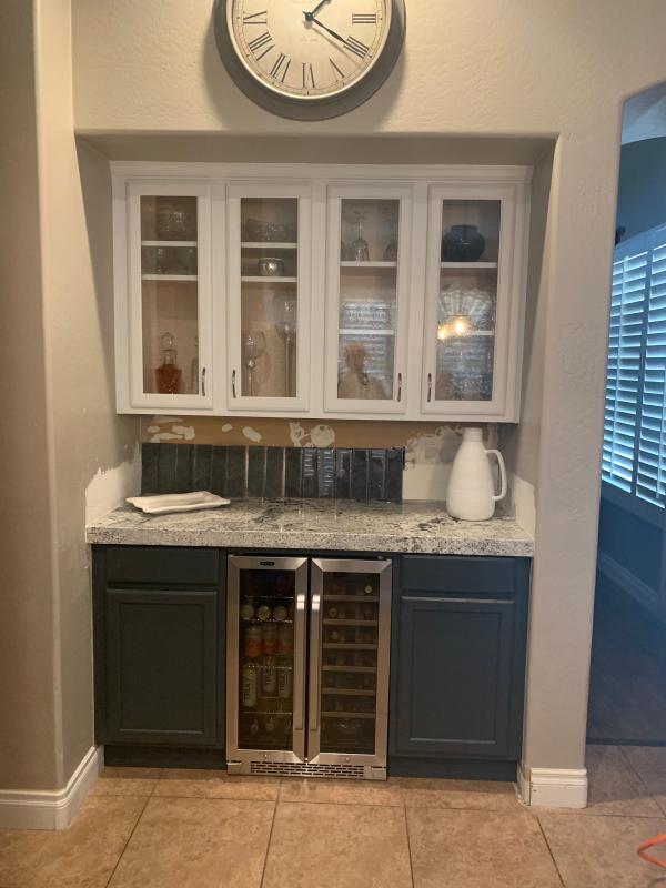 Bar almost done.  Just needs backsplash