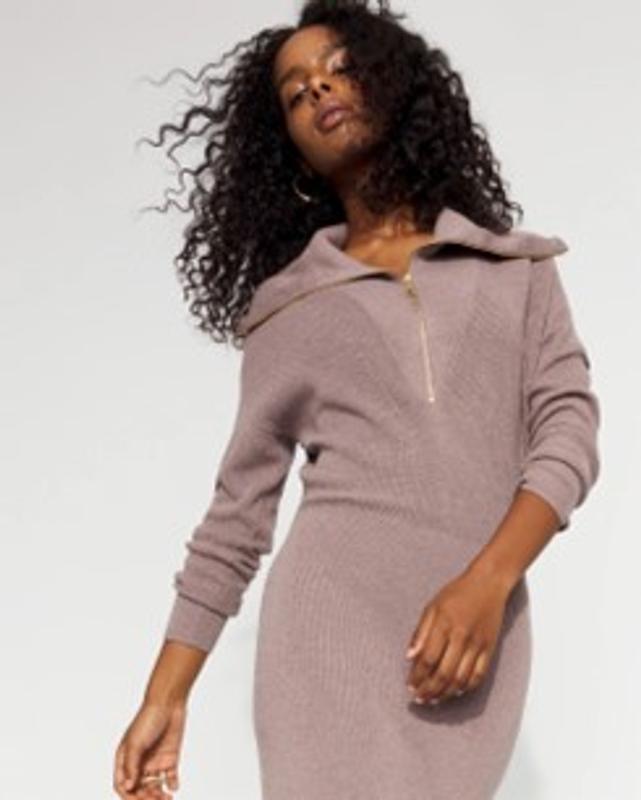 Half-Zip Sweater Mini Dress | White House Black Market