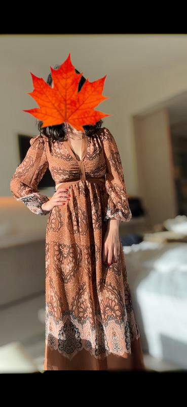 long sleeve baby blue dress Floral V-Neck Long-Sleeve Dress Cinnamon / S (US 2) main image 1