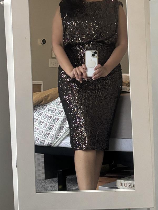 Sequin Ruched Midi Dress | White House Black Market