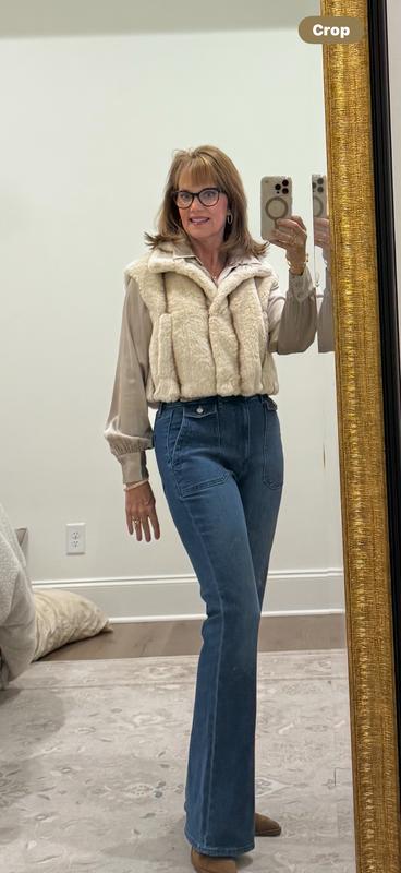 完売！bow.a ボウエー　FAKE FUR VEST Faux Fur Vest | White House Black Market