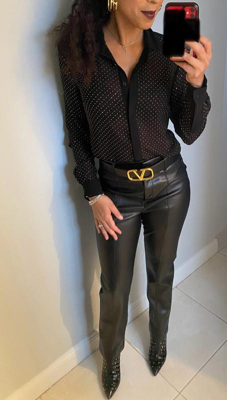 【Velvet】 Mid-rise tapered fauxレザーパンツ SLY スラックス パンツ VINTAGE F/LEATHER PT ヴィンテージ