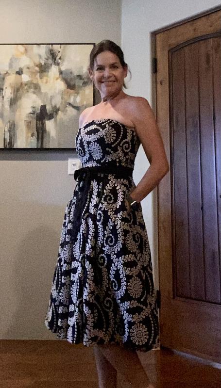 Strapless Embroidered Midi Dress | White House Black Market