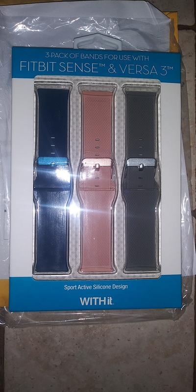 WITHit Fitbit Versa 3 & Fitbit Sense Silicone One size fits all Watch band  Navy/Light Gray/Blush Pink 54403BBR - Best Buy