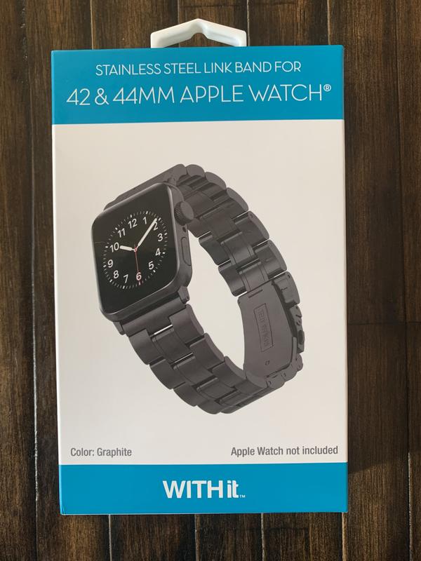 WITHit Single Link Band for Apple Watch 42mm and 44mm, Gray