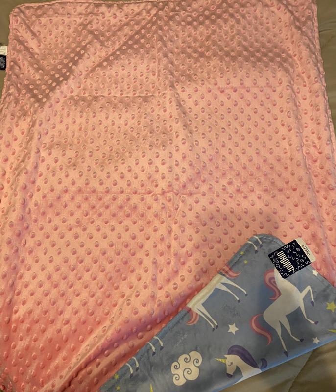 The backside of the blanket with the front showing