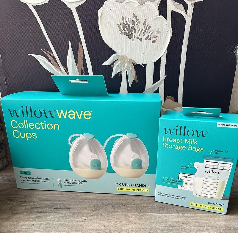 Willow Wave 2-in-1 Double Manual Wearable Pump + Collection Cups ...