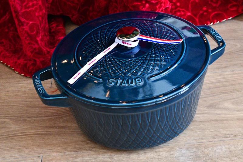 Staub Enameled Cast Iron Embossed Twist Dutch Oven, 4 1/4-Qt
