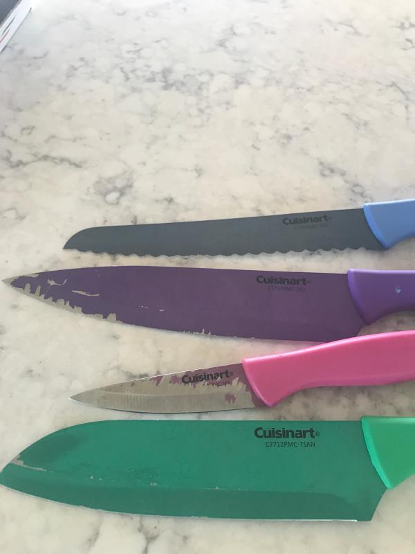 Cuisinart 12 piece Ceramic Coated Printed Knife Set Sheaths